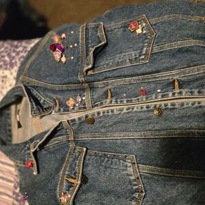Floral Embroidered Denim Jacket